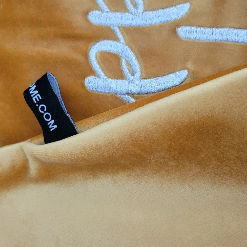 4/$15 SALE Gold Mustard Happy Holidays Pillow From Rodeo Home